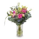 Kytice s jiřinami a eustomou